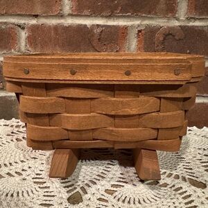 Vintage 1986 Longaberger mini cradle basket with authentic liner